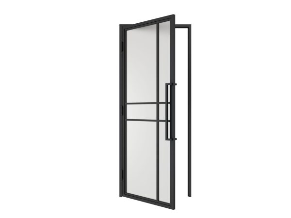 HappyHome Living Stalen Deur - Met Kozijn - 6 Vlaks - Mat Glas - Linksdraaiend