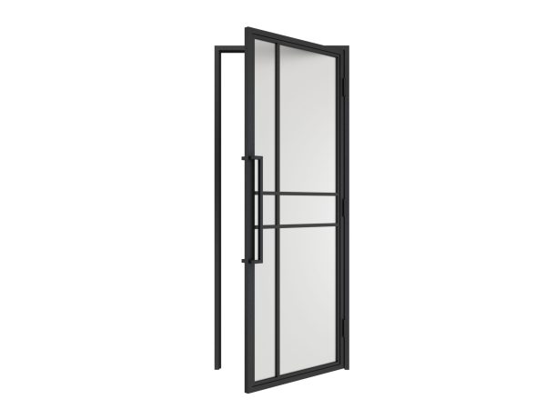 HappyHome Living Stalen Deur - Met Kozijn - 6 Vlaks - Mat Glas - Rechtsdraaiend