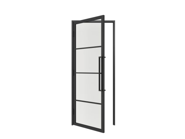HappyHome Living Stalen Deur - Met Kozijn - 4 Vlaks - Helder Glas - Linksdraaiend
