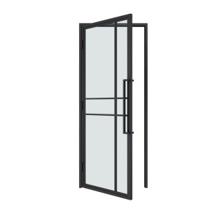 HappyHome Living Stalen Deur - Met Kozijn - 6 Vlaks - Helder Glas - Linksdraaiend
