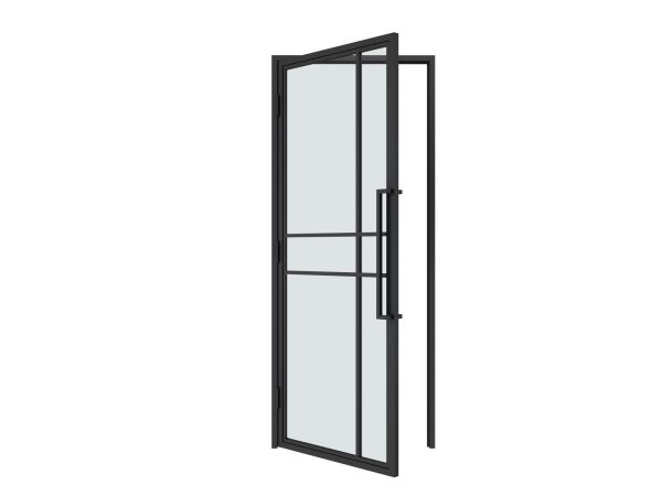 HappyHome Living Stalen Deur - Met Kozijn - 6 Vlaks - Helder Glas - Linksdraaiend