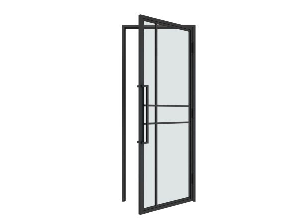 HappyHome Living Stalen Deur - Met Kozijn - 6 Vlaks - Helder Glas - Rechtsdraaiend