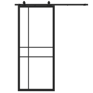 HappyHome Living Schuifdeur - Staal - 6 Vlaks - Helder Glas