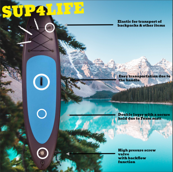 HappyHome Living Sup4Life Supboard - Opblaasbaar Paddle Board - Blauw - Afbeelding 3